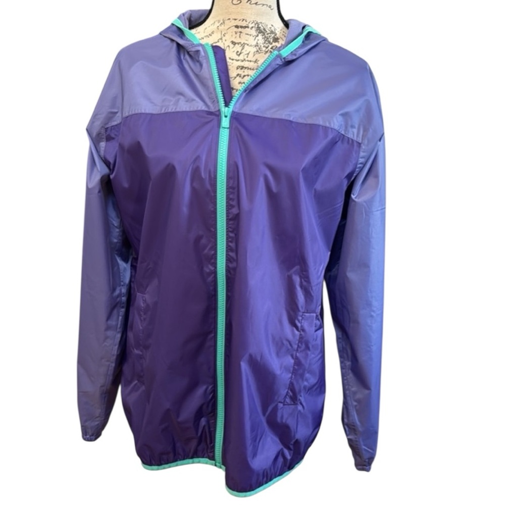 ☔️ NEW Kids Waterproof Rain Jacket Lands End Size XL (18-20) Lavender Purple